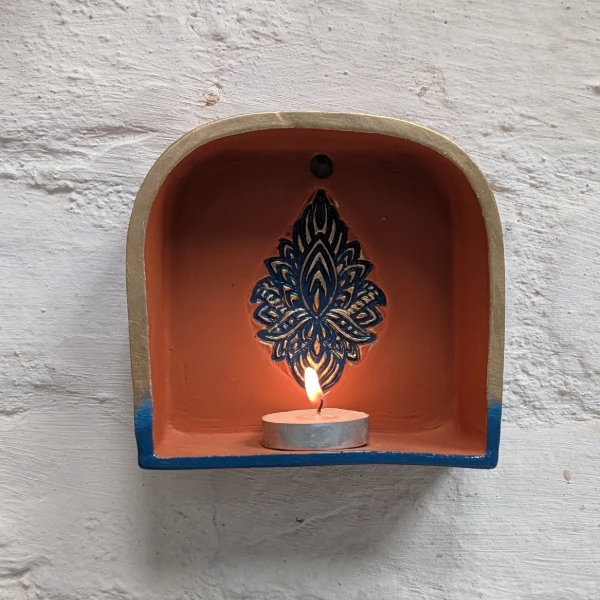 Hand-Painted Wall Jharokhas Candle Holder
